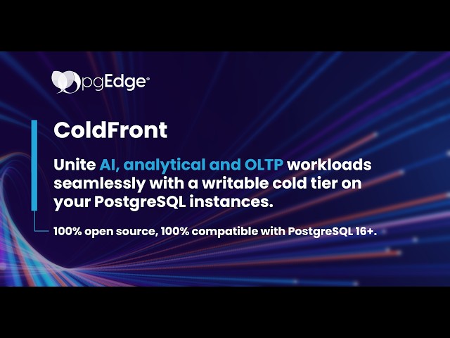 Transparent (and open source) PostgreSQL data tiering: pgEdge ColdFront intro & demo