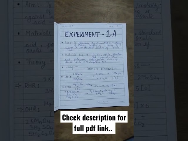 Chemistry class 12 term 2 practical copy #shorts