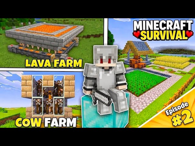 I Made THE BEST STARTER FARMS In My SURVIVAL WORLD 😃 | Minecraft survival series