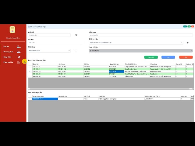 Code phần mềm đăng kiểm ô tô đơn giản bằng Winform c# - full code và báo cáo đồ án