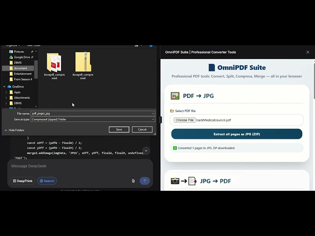 PDF Converter web app by using HTML, CSS and JavaScript with AI