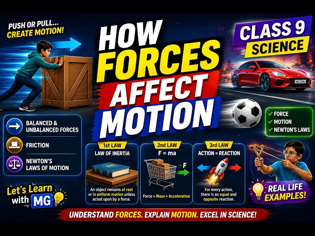 How Forces Affect Motion | Class 9 Science | Complete Chapter Explanation