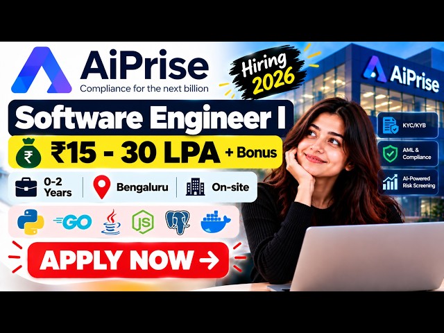 AiPrise Hiring Software Engineer I | ₹15–30 LPA + Bonus | 0–2 Years | Bengaluru | Off Campus | 2026