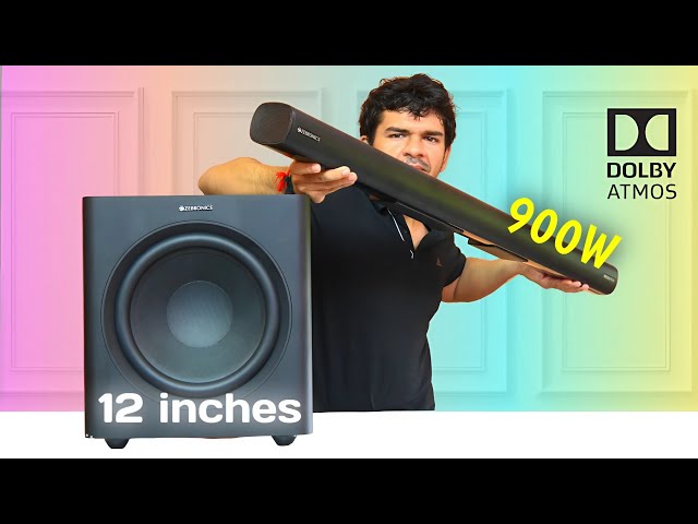 12 Inches Subwoofer - Zebronics jukebar 9920 900W 7.1.2 Dolby Atmos soundbar sound test and Review