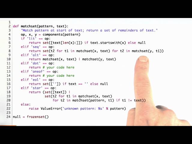 Matchset - Design of Computer Programs