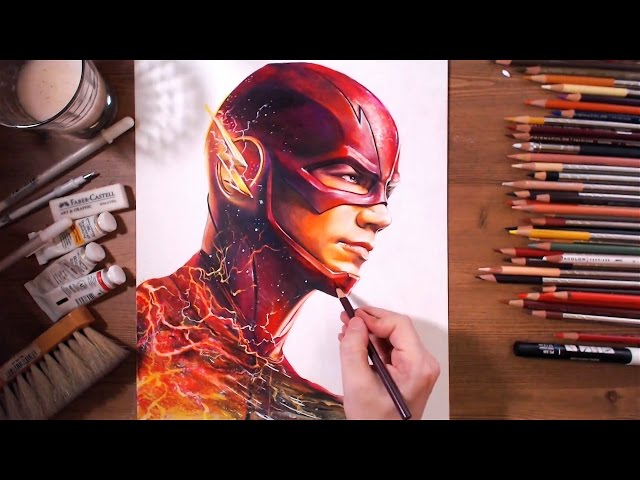 The Flash : Barry Allen (Grant Gustin) - speed drawing | drawholic