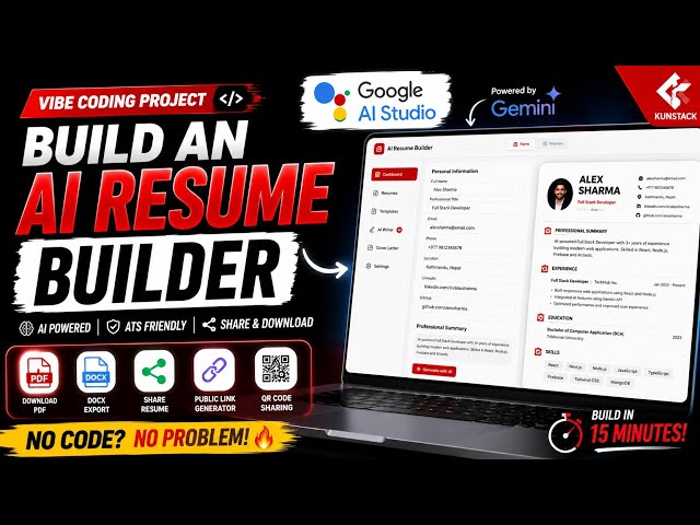 Build an AI Resume Builder with Google AI Studio (FREE) | Vibe Coding 2026
