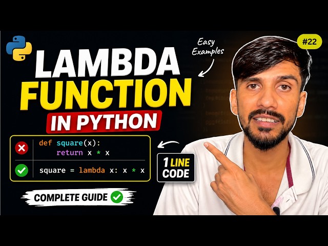 Lambda Function in Python Explained in Hindi 🔥 | Complete Tutorial with Practical Examples