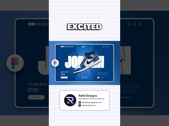 Nike Air Jordan Website UI Design in Figma | Animation in Figma | Figma Tutorial For Beginners