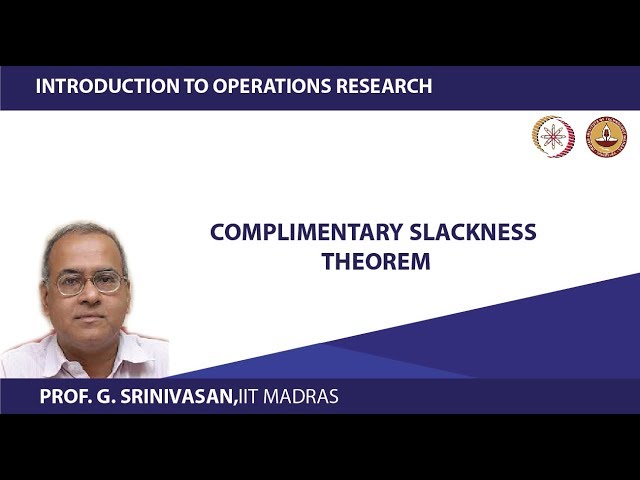Complimentary slackness theorem