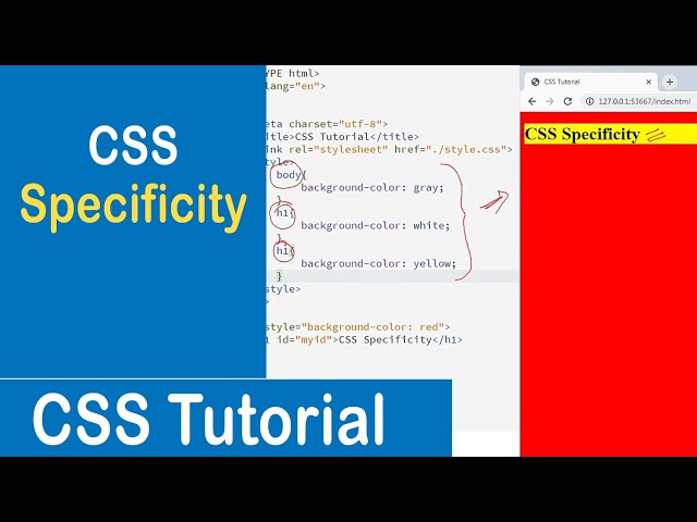 #38 CSS Specificity | Specificity Hierarchy - External , Internal and Inline CSS | CSS Tutorial