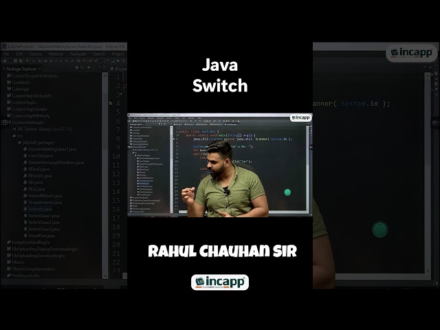 Java Switch | Rahul Chauhan Sir | Incapp #shorts