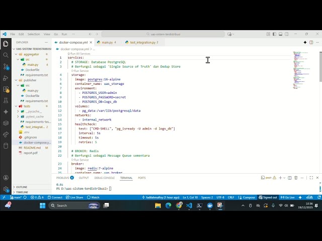 Demo Implementasi Distributed Log Aggregator (Python, Redis, PostgreSQL)