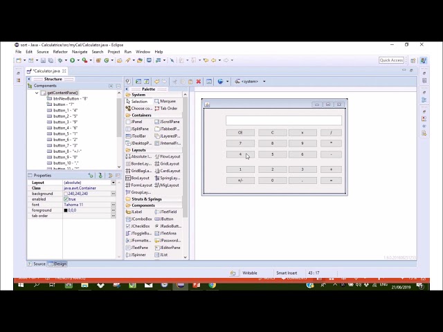 COMMENT CREER UNE CALCULATRICE EN ECLIPSE JAVA