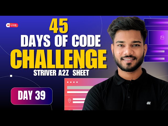 🔥 Day 39 of Solving 455 problems in 45 Days of Code Challenge