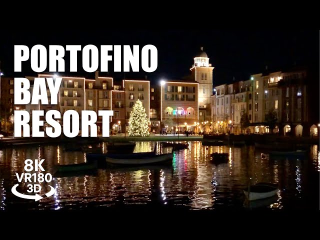 Portofino Bay Universal Trail Night Walk VR180 8K 3D | Universal Orlando Resort Trail VR视频 3D動画 VR旅行