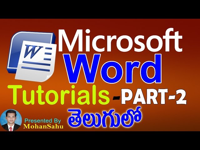 Ms Word Tutorials in Telugu Part - 2 || LEARN COMPUTER TELUGU VIDEOS