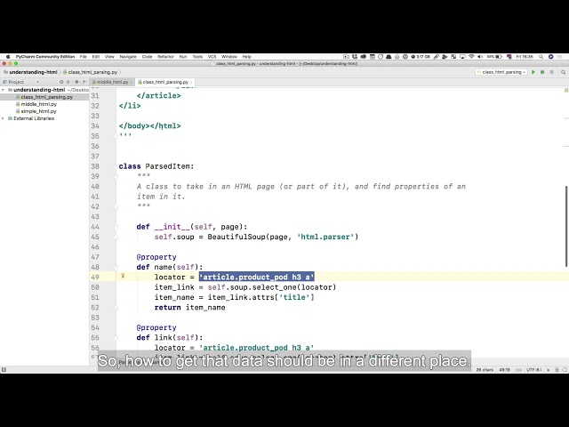 114  Splitting HTML locators out of our Python class