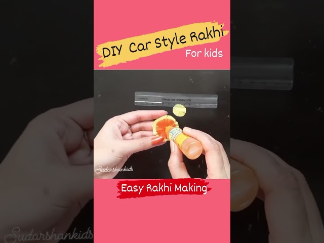 Easy DIY Car Rakhi for kids 🚗🥰♥️👩‍❤️‍👨                         #sudarshankids #shorts #carvalirakhi