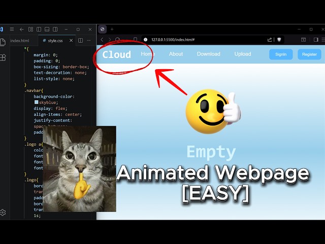 HTML & CSS Animated Webpage | [ Very Easy ]😴