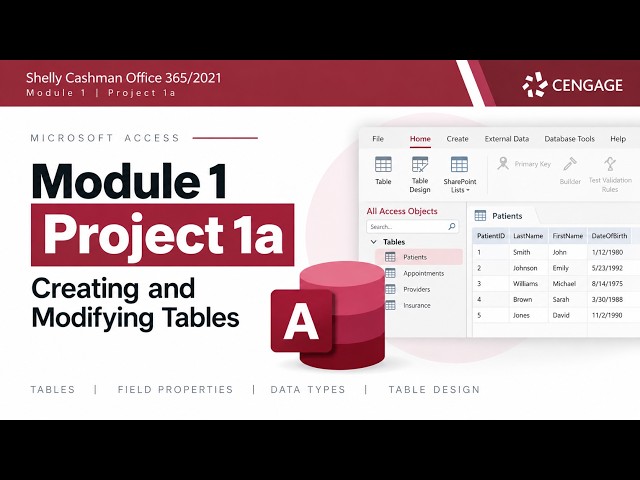 Microsoft Access: Module 1 Project 1a - Creating and Modifying Tables