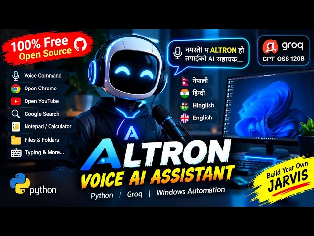 I Built My Own AI Voice Assistant 🤖 | ALTRON – Your Free JARVIS Using Python + Groq
