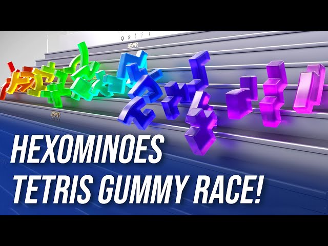 Hexominoes Tetris Gummy Race Softbody Simulation ASMR