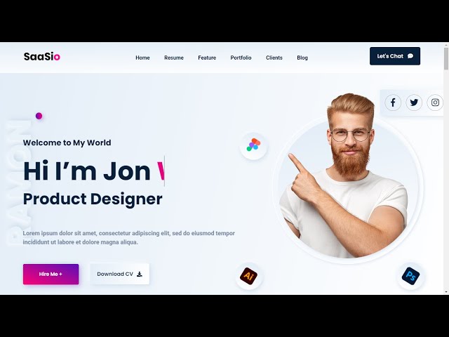 Personal Website Template using HTML and CSS | Portfolio Website Template | Source Coder  @PRAROZ ​