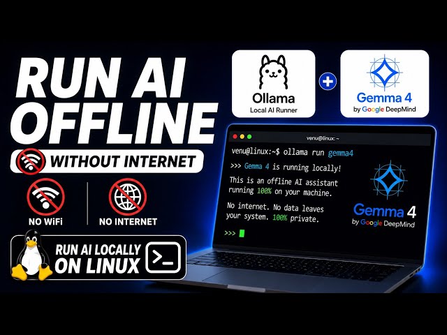 Installation of AI to run Without Internet! Ollama + Google's Gemma 4 on Linux.