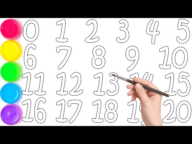 1234567890, How to Draw Number 1 to 20 for kids & Toddlers | Drawing Tutorial Video | KS ART #Kids