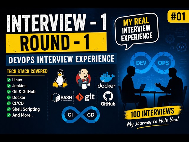 Interview 1 | Round 1 | DevOps Interview Experience | Linux, Jenkins, Docker, Git & CI/CD