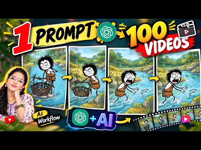 100 Stickman Videos with 1 Prompt! 😱 | AI Video Creation Tutorial #aivideo #stickmananimation
