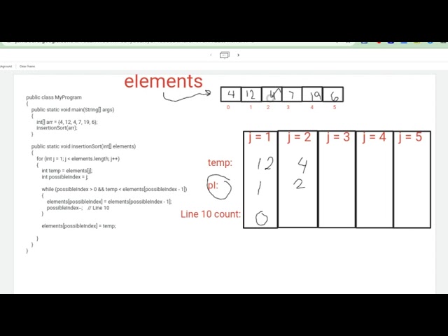 Video InsertionSortTrace