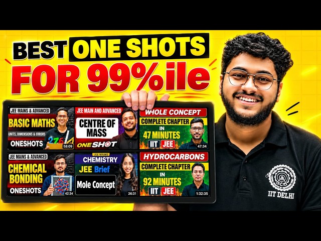 ⚠️ Best ONE SHOT Lectures for JEE Main 2027 & 2028 🔥 | 99%ile Strategy | Physics, Chemistry, Maths‼️