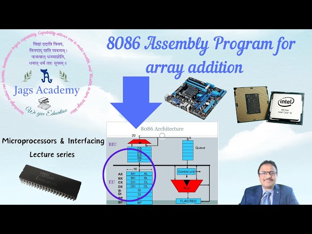 8086 Microprocessor Assembly Programming Array Addition