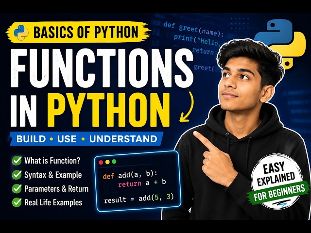 Python Functions Explained 🔥 | Complete Basics for Beginners | Python Tutorial