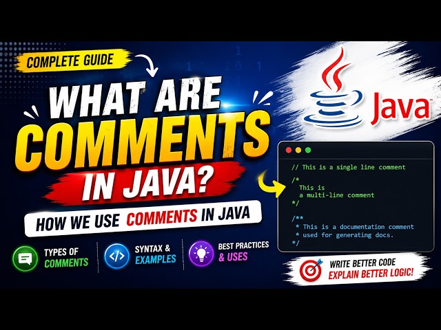 Java Comments Explained | What are Comments in Java? | Types of Comments | Why We Use Comments #java