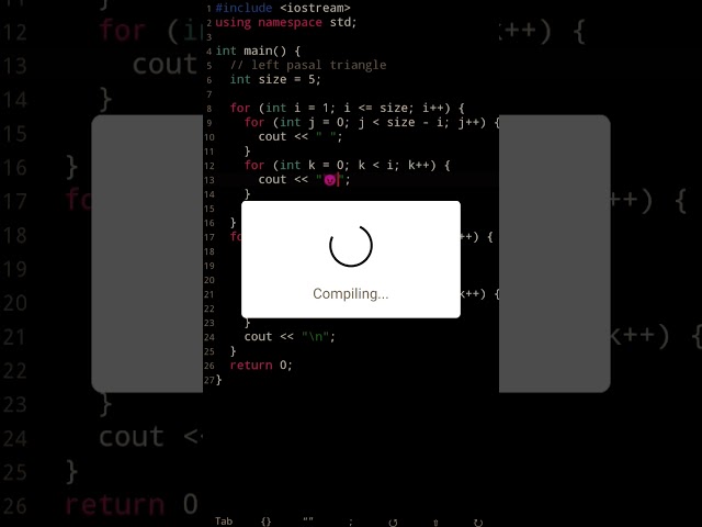 Left pascal star pattern #subscribe #foryou #programming #viralvideo #viral #shorts