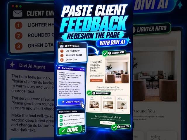 Redesign a Divi Page Using Pasted Client Feedback #Divi5 #WebDesign #Tips