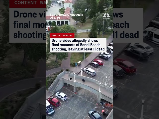 Drone video allegedly shows final moments of Bondi Beach shooting