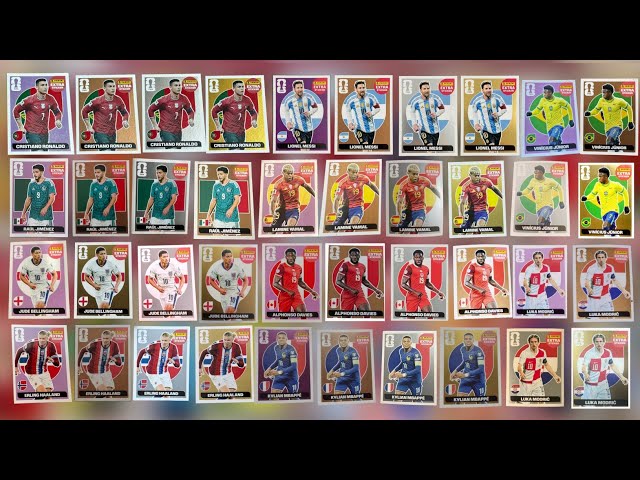 THE COMPLETE COLLECTION OF 80 EXTRA PANINI STICKERS FOR THE 2026 WORLD CUP AND THE 20 PLAYERS