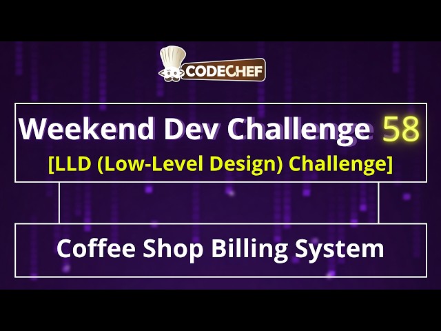 Coffee Shop Billing System | Weekend Dev 58 | LLD Projects