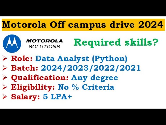 🔥Motorola Solutions is hiring 2024/23/22/21 batch | No % Criteria | Selection Process? | Location?