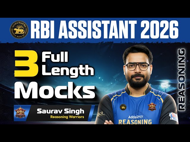 RBI Assistant Reasoning | RBI Assistant 2026 | Reasoning 3 Full Length Mock Tests | By Saurav Sir