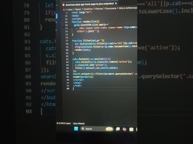 Domino’s Pizza App Home Page Using JavaScript | Full UI Design Tutorial 🍕
