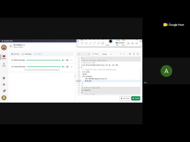 C Programming - OPPE-1 Mock Solution