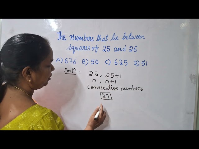 Numbers Between the Squares of Two Consecutive Numbers | Class 8 Maths
