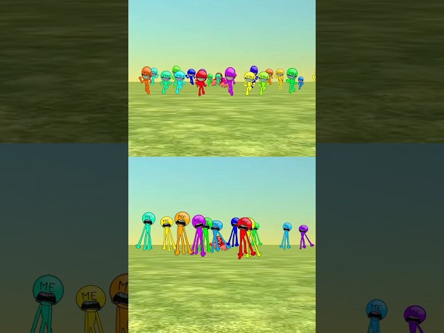 2 MANY Color YOU Stickman RUN with Peta Peta Chickengun CHALLENGE  #trend #roblox #animation #shorts