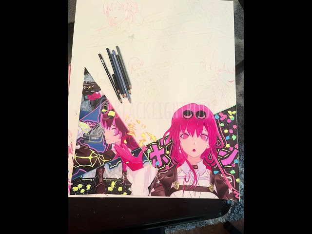 Drawing Kafka from Honkai: Star Rail! 🌟 #honkaistarrail #kafka #anime #art #drawing #artist #neon