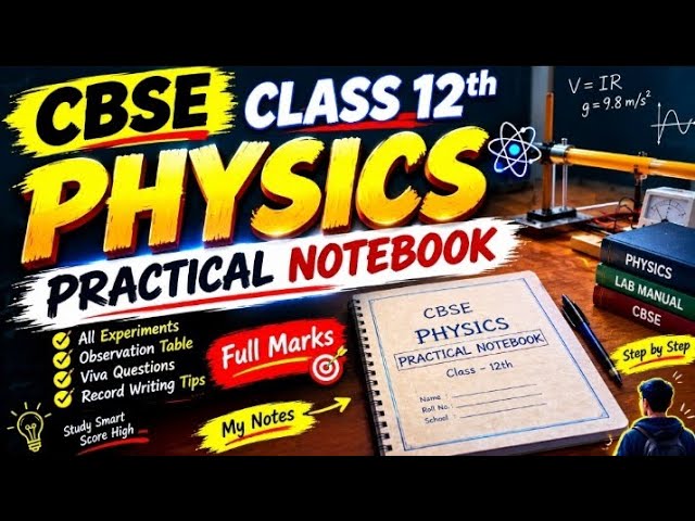 CBSE Class 12 Physics Practical Notebook 📚 | Complete Practical File | 2026-27